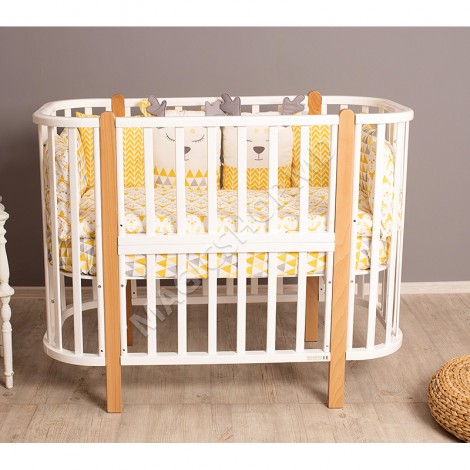 Pătuț pentru copii NELI 125x60 cm Ivory; Wenge